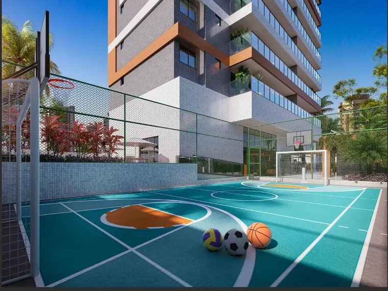 Perspectiva da quadra poliesportiva do Arvoredo Residencial
