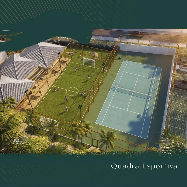 Perspectiva da quadra esportiva do Porto Itacimirim Residence