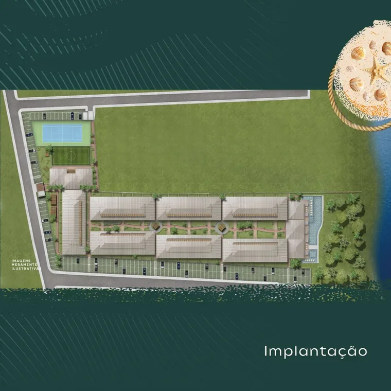 Implantação ilustrativa do Porto Itacimirim Residence